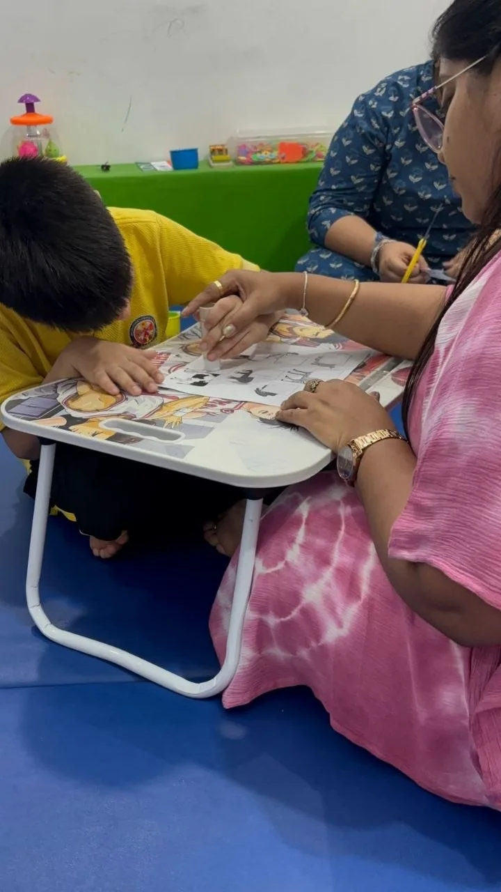 A shared tabletop activity.